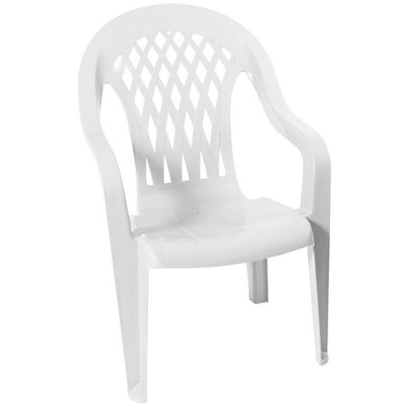 GRACIOUS LIVING HighBack Chair, Resin, White 11213-32